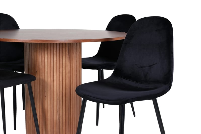 Bianca Spisebordss æt 110 cm Rund med 4 Polar Stole - Svart - Møbler - Borde - Spisebordssæt