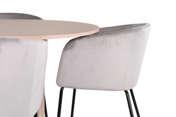 Bianca Spisegruppe 110 cm Rund med 4 Berit stole - Svart - Møbler - Borde - Spisebordssæt