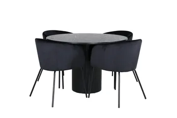 Bianca Spisegruppe 110 cm Rund med 4 Berit stole