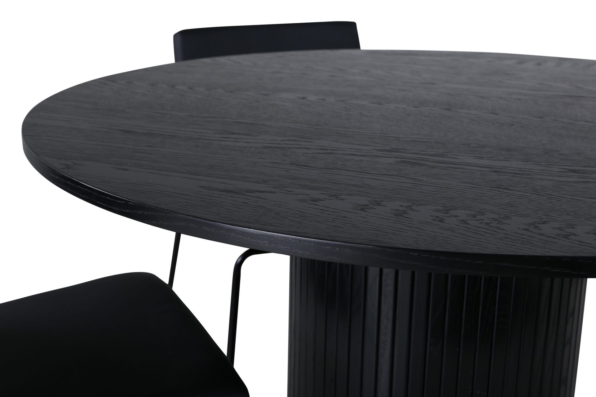 Bianca Spisegruppe 110 cm Rund med 4 Kenth Stole - Svart - Møbler - Borde - Spisebordssæt