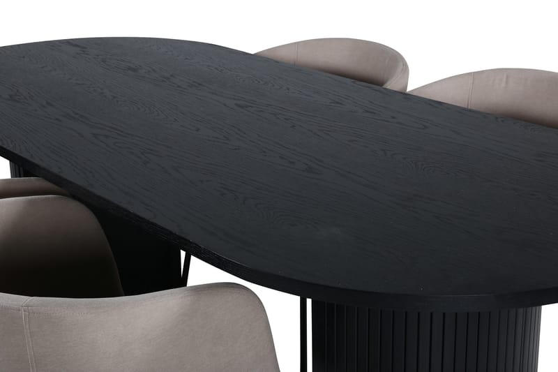 Bianca Spisegruppe 200 cm Oval med 4 Berit stole - Beige - Møbler - Borde - Spisebordssæt