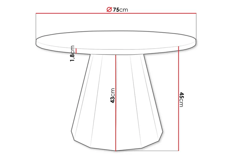 Bilten Sofabord 75 cm - Lyserød - Møbler - Borde - Sofabord