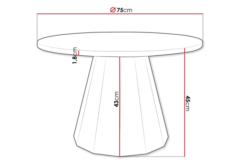 Bilten Sofabord 75 cm - Sort/Grå - Møbler - Borde - Sofabord