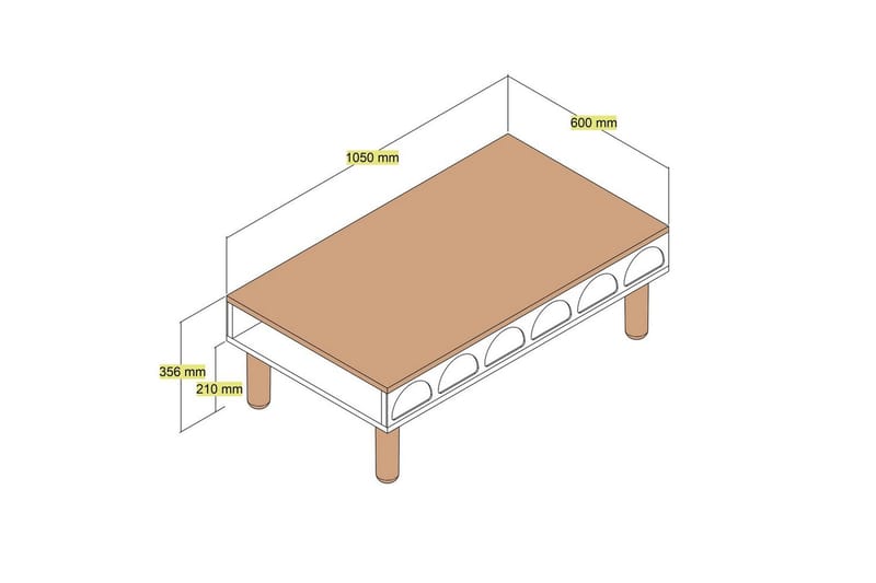 Bohem Sofabord 180 cm - Cremevhid - Møbler - Borde - Sofabord