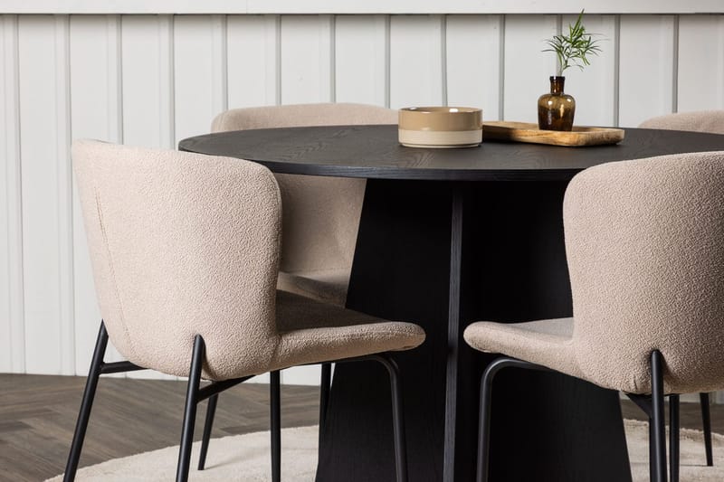 Bootcut Spisebord 110 cm Rundt med 4 Modesto Spisebordsstole - Møbler - Borde - Spisebordssæt
