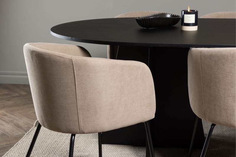 Bootcut Spisebordsgruppe 230 cm Rektangulær med 6 Berit Stole - Beige - Møbler - Borde - Spisebordssæt