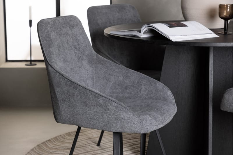 Bootcut Spisebordssæt 110 cm Rund med 4 Rosie Stole - Svart - Møbler - Borde - Spisebordssæt