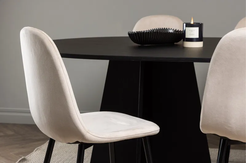 Bootcut Spisebordssæt 230 cm Rektangulær med 6 Polar Stole - Beige - Møbler - Borde - Spisebordssæt