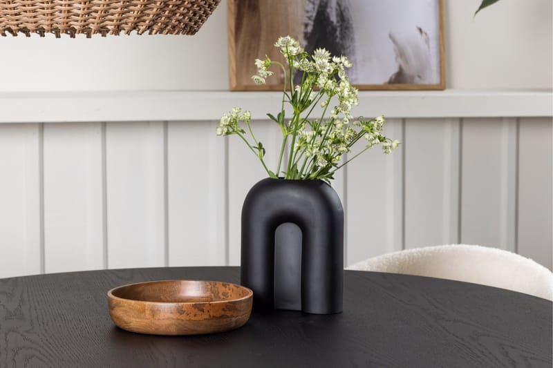 Bootcut Spisegruppe 110 cm Rund med 4 Chico Stole - Svart - Møbler - Borde - Spisebordssæt