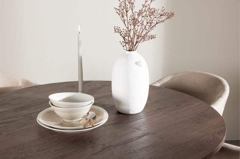 Bootcut Spisegruppe 110 cm Rundt med 4 Evelina stole - Mocca/Beige - Møbler - Borde - Spisebordssæt