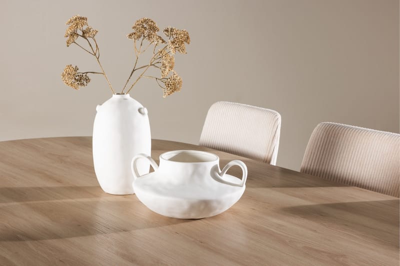 Bootcut Spisegruppe 230 cm Rektangulær med 6 Leone stole - Whitewash/Beige - Møbler - Borde - Spisebordssæt