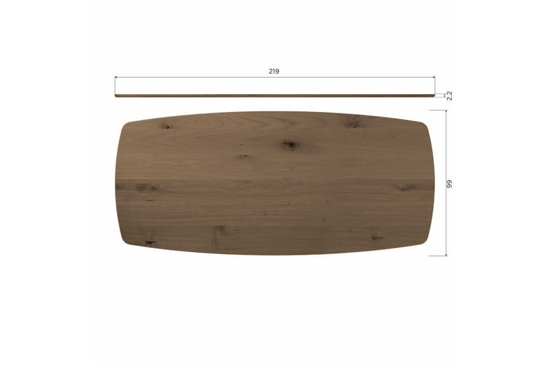 Bord Tablo Dansk Oval - Kashmir Brun, Kashmirbrun, 220x100 cm - Møbler - Borde - Spisebord og køkkenbord