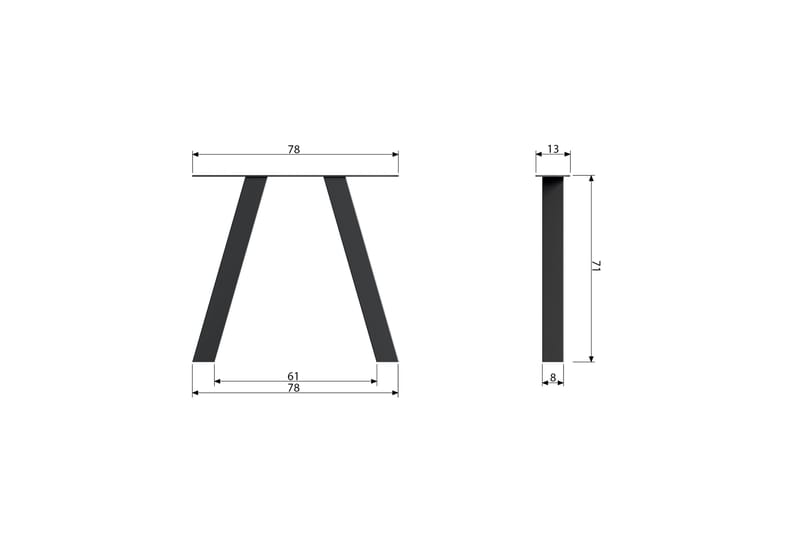 Tablo Bordben 2-pak - Sort - Møbler - Borde - Bordtilbehør - Bordben