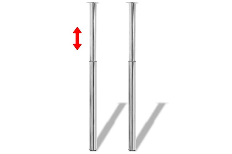 teleskopiske bordben 4 stk. 710 mm-1100 mm krom - Sølv - Møbelben - Bordben