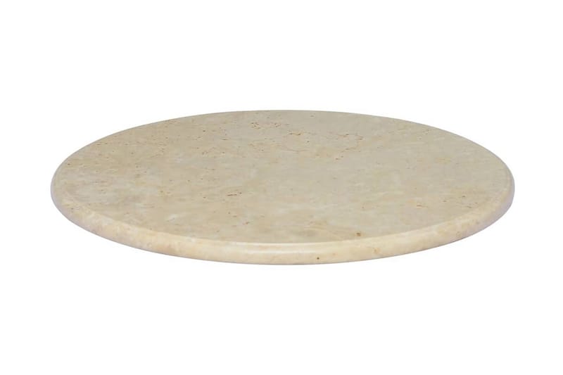 bordplade Ø60x2,5 cm marmor cremefarvet - Creme - Bordplade
