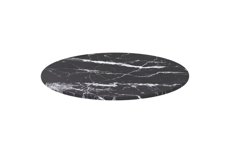 bordplade Ã˜40x0,8 cm hærdet glas med marmortekstur sort - Sort - Møbler - Borde - Bordtilbehør - Bordplade