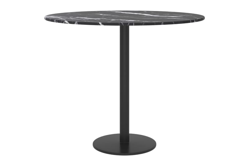 bordplade Ã˜50x0,8 cm hærdet glas marmortekstur sort - Sort - Møbler - Borde - Bordtilbehør - Bordplade
