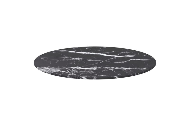 bordplade Ã˜60x0,8 cm hærdet glas marmortekstur sort - Sort - Møbler - Borde - Bordtilbehør - Bordplade