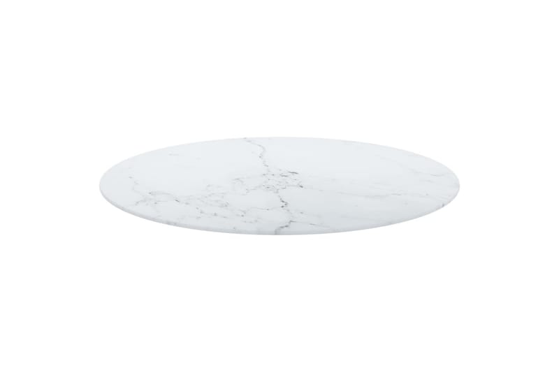 bordplade Ã˜70x0,8 cm hærdet glas med marmortekstur hvid - Hvid - Møbler - Borde - Bordtilbehør - Bordplade