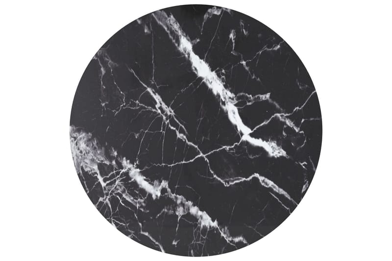 bordplade Ã˜80x1 cm hærdet glas marmortekstur sort - Sort - Møbler - Borde - Bordtilbehør - Bordplade
