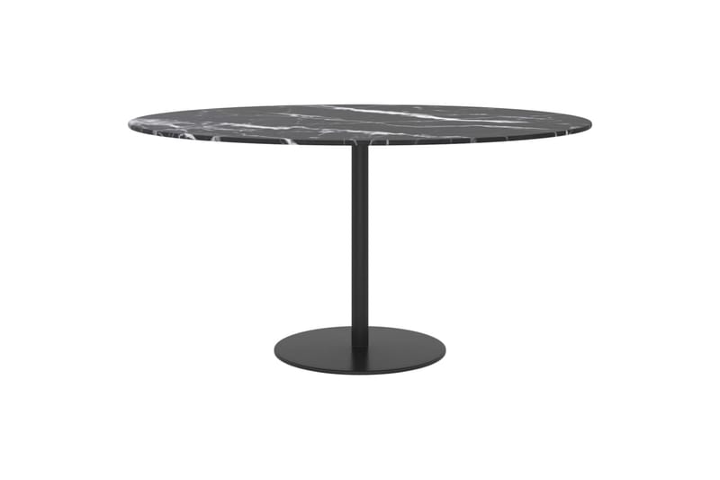 bordplade Ã˜80x1 cm hærdet glas marmortekstur sort - Sort - Møbler - Borde - Bordtilbehør - Bordplade
