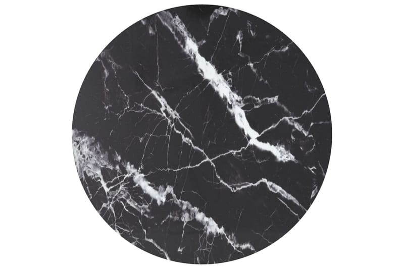 bordplade Ã˜90x1 cm hærdet glas marmortekstur sort - Sort - Møbler - Borde - Bordtilbehør - Bordplade