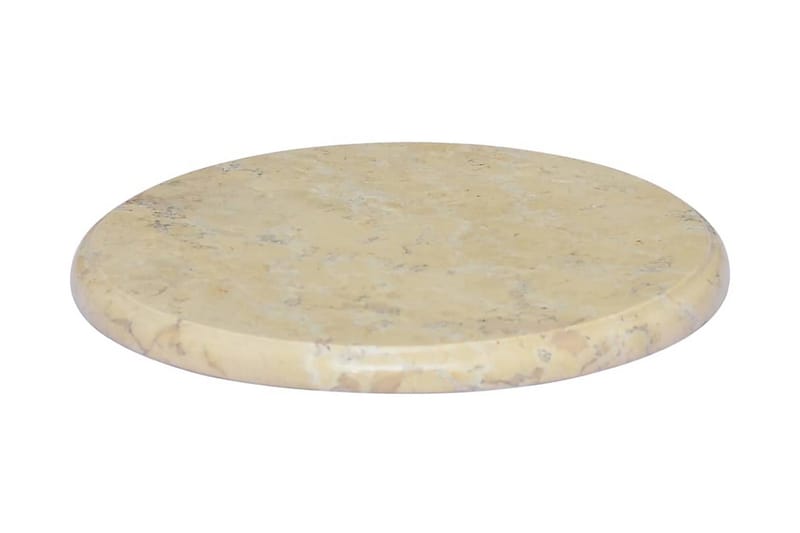 bordplade Ø40x2,5 cm marmor cremefarvet - Creme - Bordplade