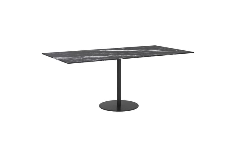 bordplade 100x50 cm 6 mm hærdet glas marmortekstur sort - Sort - Møbler - Borde - Bordtilbehør - Bordplade