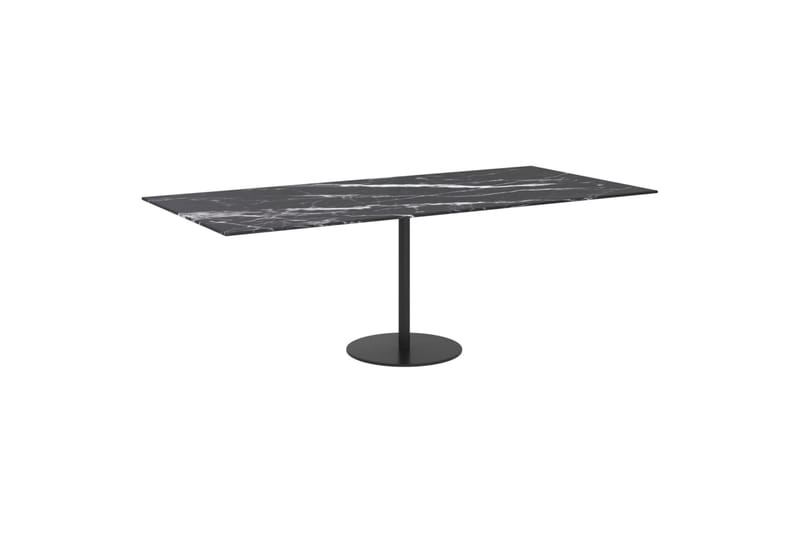 bordplade 100x62 cm 8 mm hærdet glas marmortekstur sort - Sort - Møbler - Borde - Bordtilbehør - Bordplade