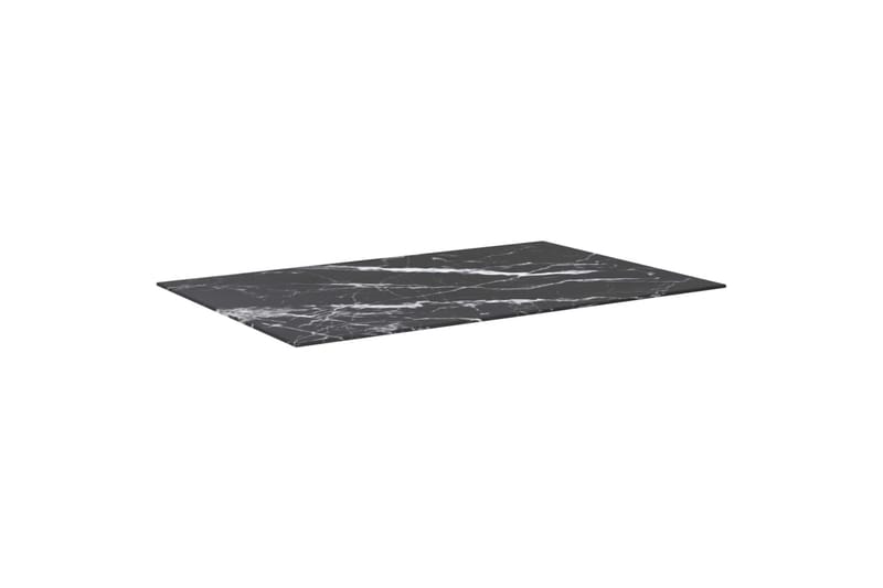 bordplade 100x62 cm 8 mm hærdet glas marmortekstur sort - Sort - Møbler - Borde - Bordtilbehør - Bordplade