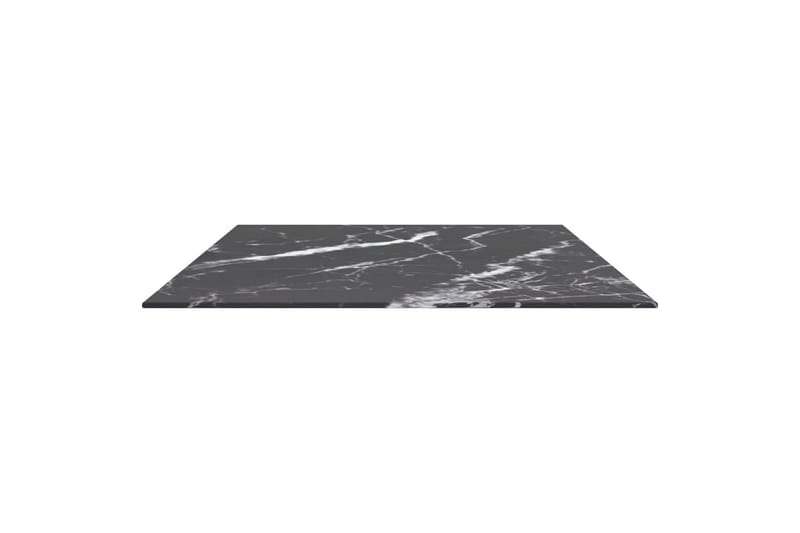 bordplade 100x62 cm 8 mm hærdet glas marmortekstur sort - Sort - Møbler - Borde - Bordtilbehør - Bordplade