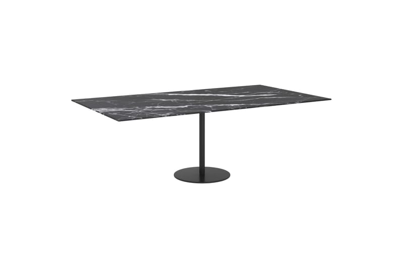 bordplade 120x65 cm 8 mm hærdet glas marmortekstur sort - Sort - Møbler - Borde - Bordtilbehør - Bordplade