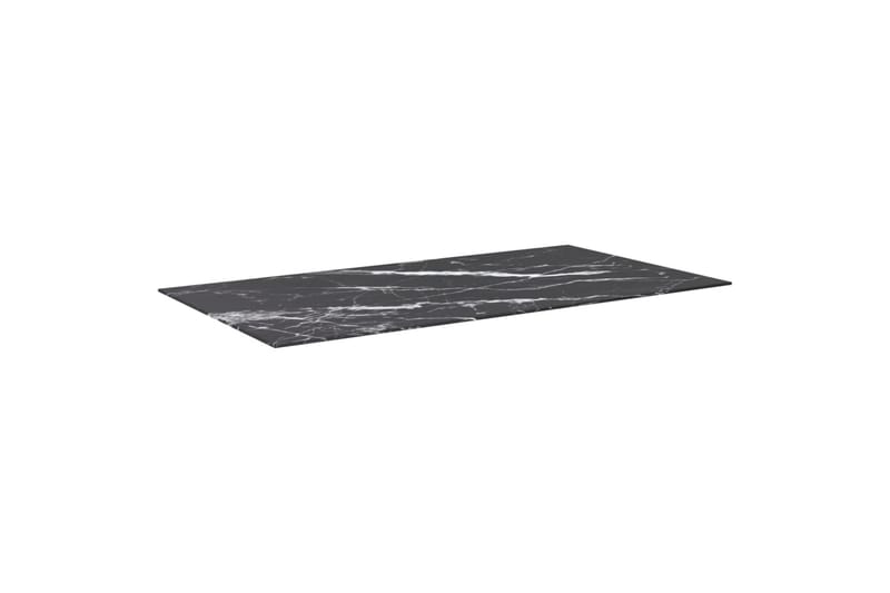 bordplade 120x65 cm 8 mm hærdet glas marmortekstur sort - Sort - Møbler - Borde - Bordtilbehør - Bordplade