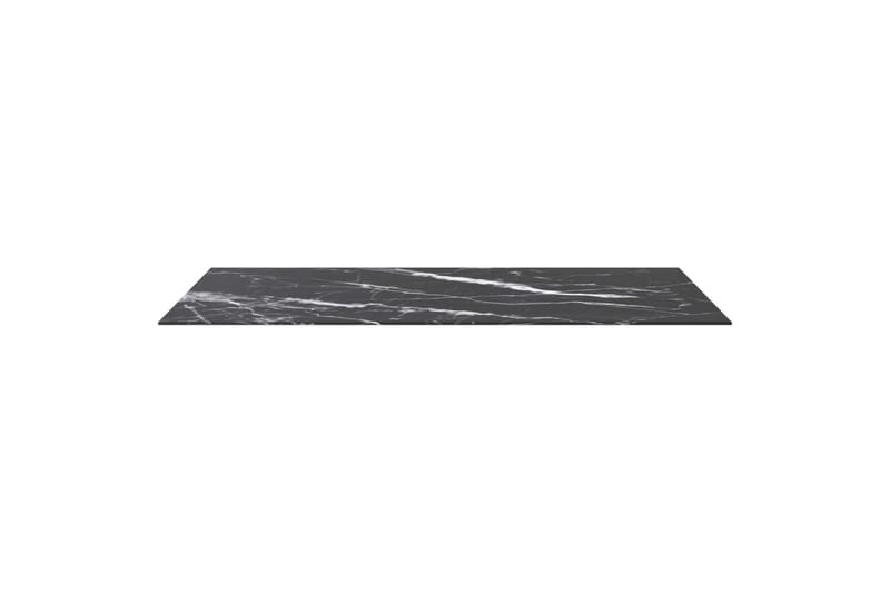 bordplade 120x65 cm 8 mm hærdet glas marmortekstur sort - Sort - Møbler - Borde - Bordtilbehør - Bordplade