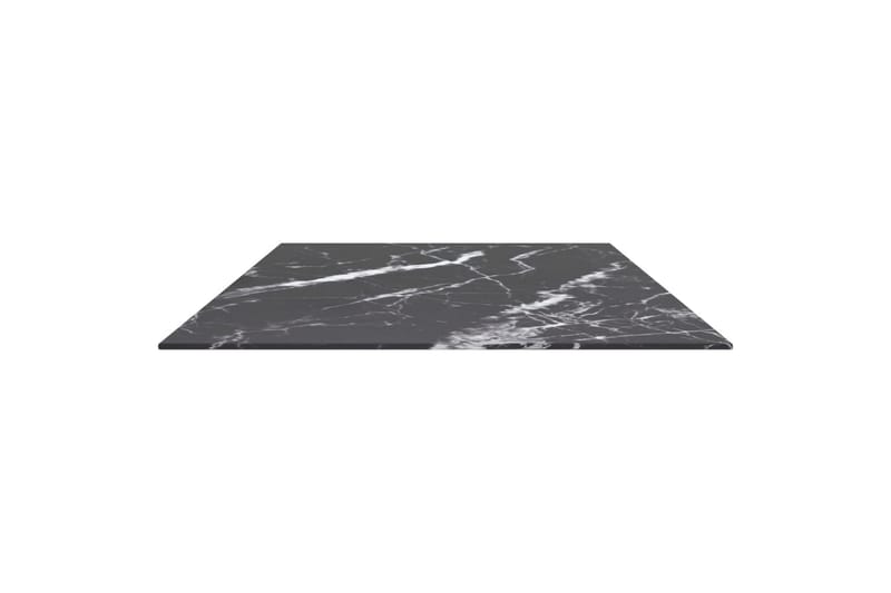 bordplade 120x65 cm 8 mm hærdet glas marmortekstur sort - Sort - Møbler - Borde - Bordtilbehør - Bordplade