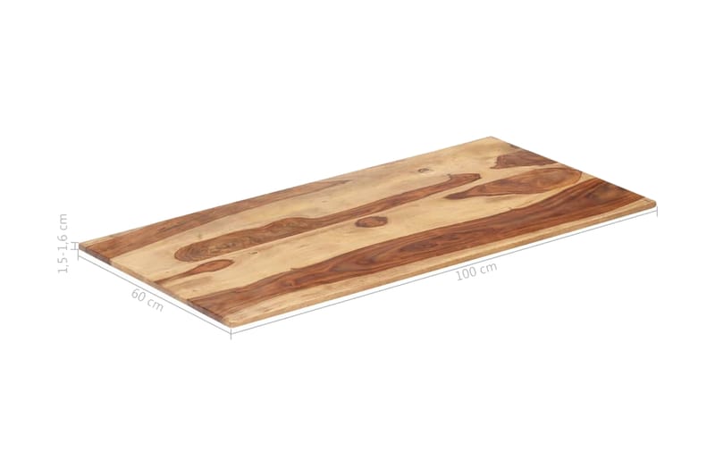 Bordplade 15-16 mm 60x100 cm Massivt Sheeshamtræ - Brun - Møbler - Borde - Bordtilbehør - Bordplade