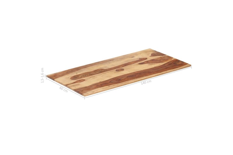 Bordplade 15-16 mm 60x140 cm Massivt Sheeshamtræ - Brun - Møbler - Borde - Bordtilbehør - Bordplade