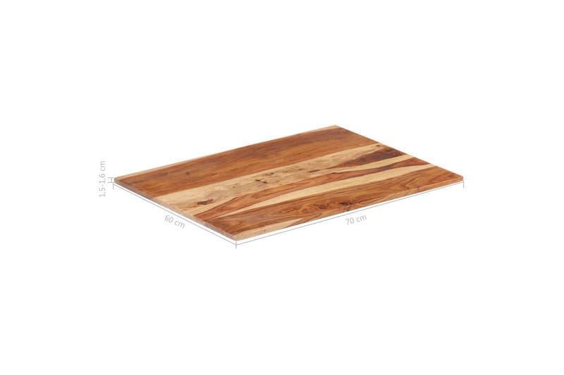 Bordplade 15-16 mm 60x70 cm Massivt Sheeshamtræ - Brun - Møbler - Borde - Bordtilbehør - Bordplade