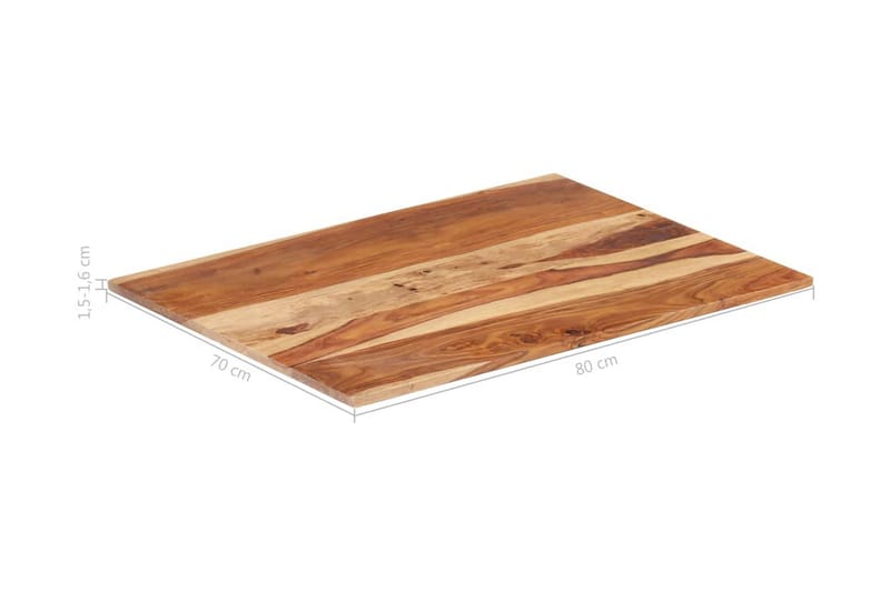 Bordplade 15-16 mm 70x80 cm Massivt Sheeshamtræ - Brun - Møbler - Borde - Bordtilbehør - Bordplade
