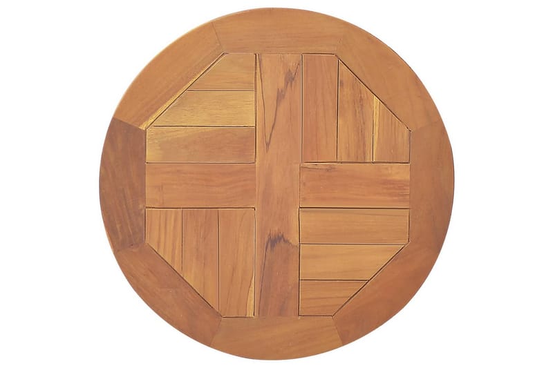 bordplade 2,5 cm 40 cm rund massivt teaktræ - Brun - Bordplade
