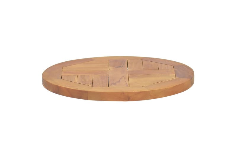 bordplade 2,5 cm 40 cm rund massivt teaktræ - Brun - Bordplade
