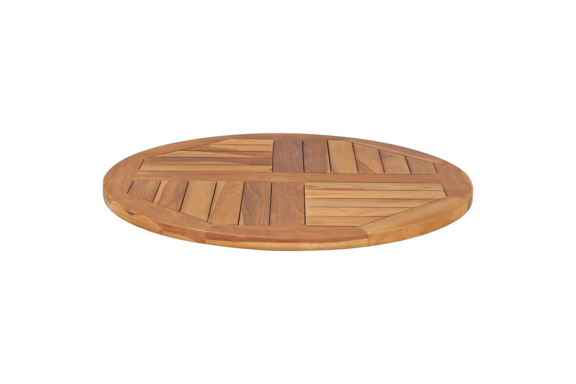 Bordplade 2,5 cm 70 cm Rund Massivt Teaktræ - Brun - Møbler - Borde - Bordtilbehør - Bordplade