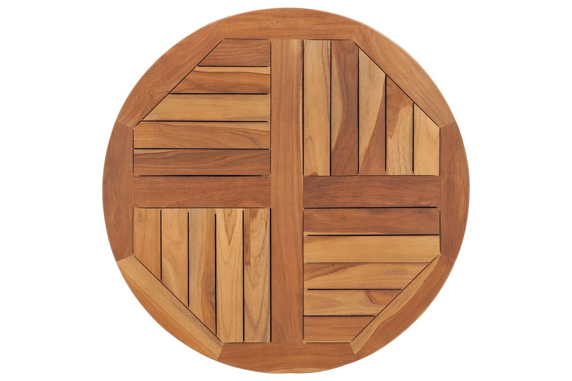 Bordplade 2,5 cm 70 cm Rund Massivt Teaktræ - Brun - Møbler - Borde - Bordtilbehør - Bordplade