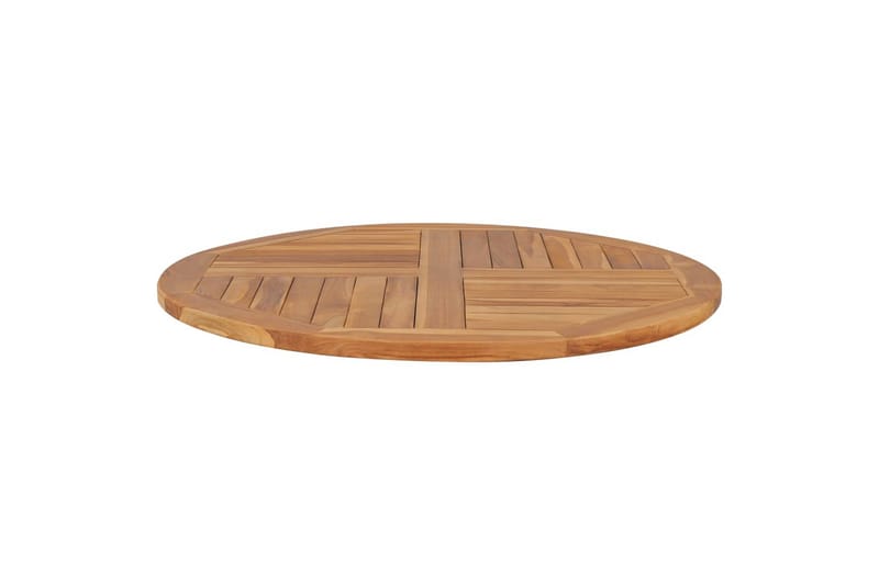 Bordplade 2,5 cm 90 cm Rund Massivt Teaktræ - Brun - Møbler - Borde - Bordtilbehør - Bordplade