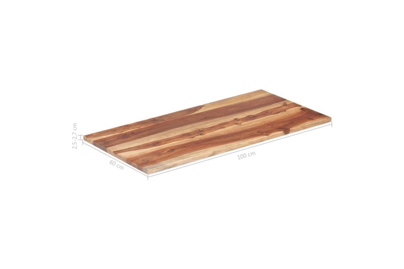 Bordplade 25-27 mm 60x100 cm Massivt Sheeshamtræ - Brun - Møbler - Borde - Bordtilbehør - Bordplade