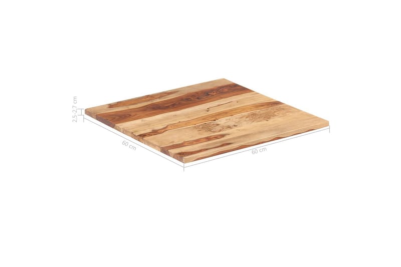 Bordplade 25-27 mm 60x60 cm Massivt Sheeshamtræ - Brun - Møbler - Borde - Bordtilbehør - Bordplade