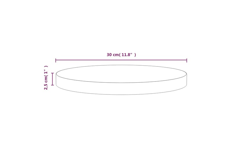 bordplade 30x2,5 cm massivt fyrretræ hvid - Hvid - Bordplade