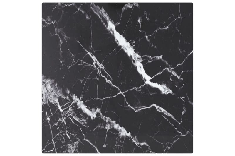 bordplade 30x30 cm 6 mm hærdet glas med marmortekstur sort - Sort - Møbler - Borde - Bordtilbehør - Bordplade
