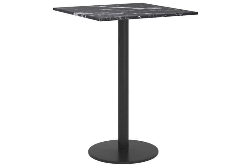 bordplade 30x30 cm 6 mm hærdet glas med marmortekstur sort - Sort - Møbler - Borde - Bordtilbehør - Bordplade