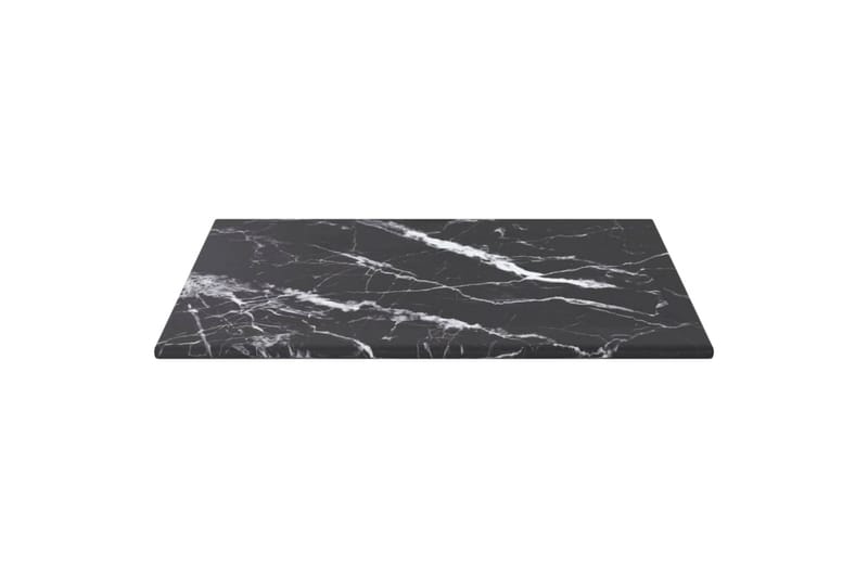 bordplade 30x30 cm 6 mm hærdet glas med marmortekstur sort - Sort - Møbler - Borde - Bordtilbehør - Bordplade